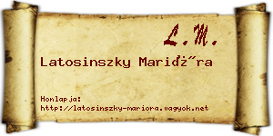 Latosinszky Marióra névjegykártya